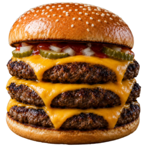 Triple Cheese Beef Burger